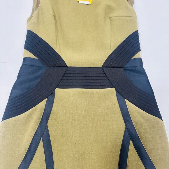 ETRO Women 42 US/6 Knee Length Sheath Dress Olive Green NWT $2,300 - Picture 5 of 11